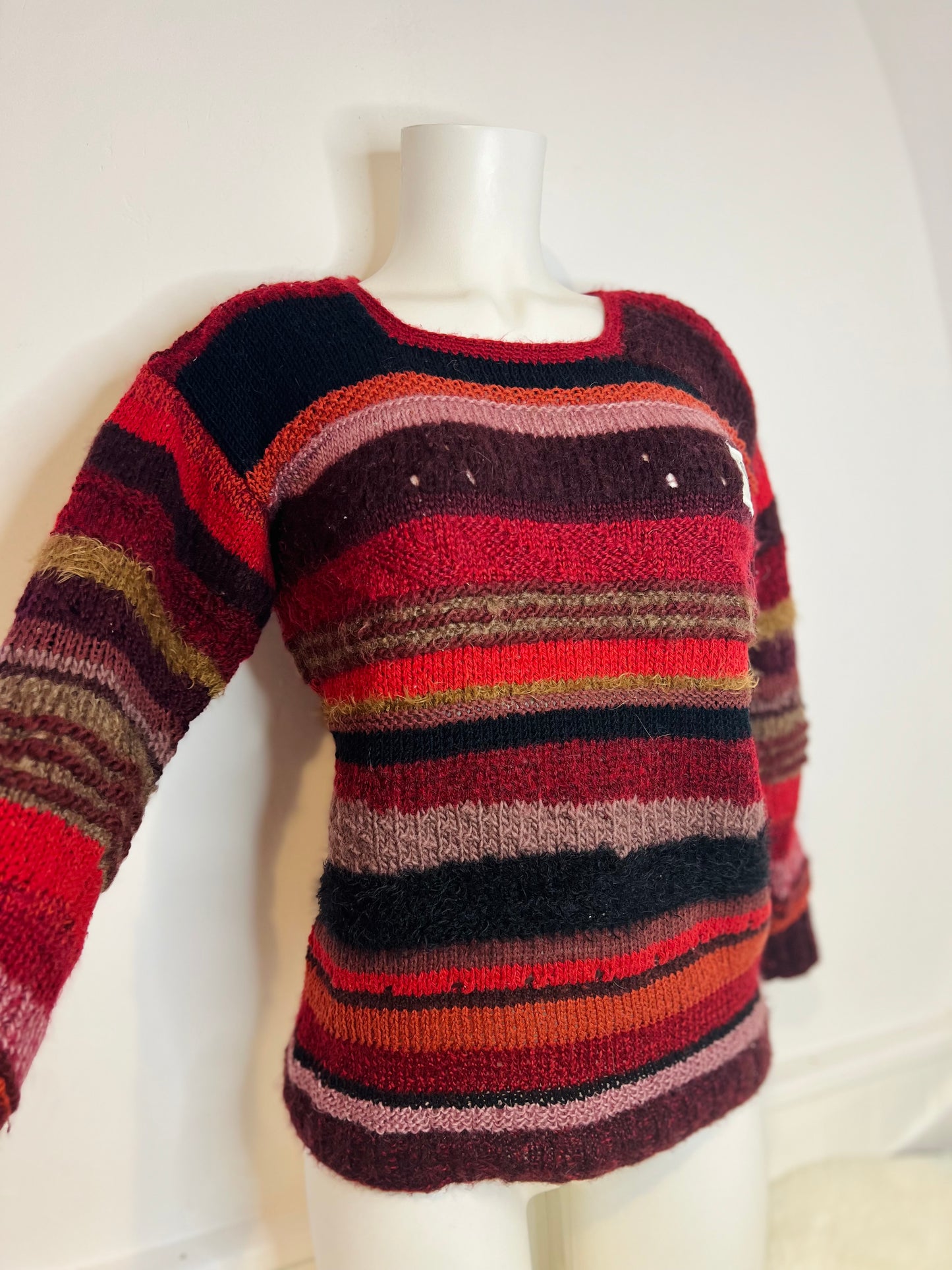 Pull marinière rouge