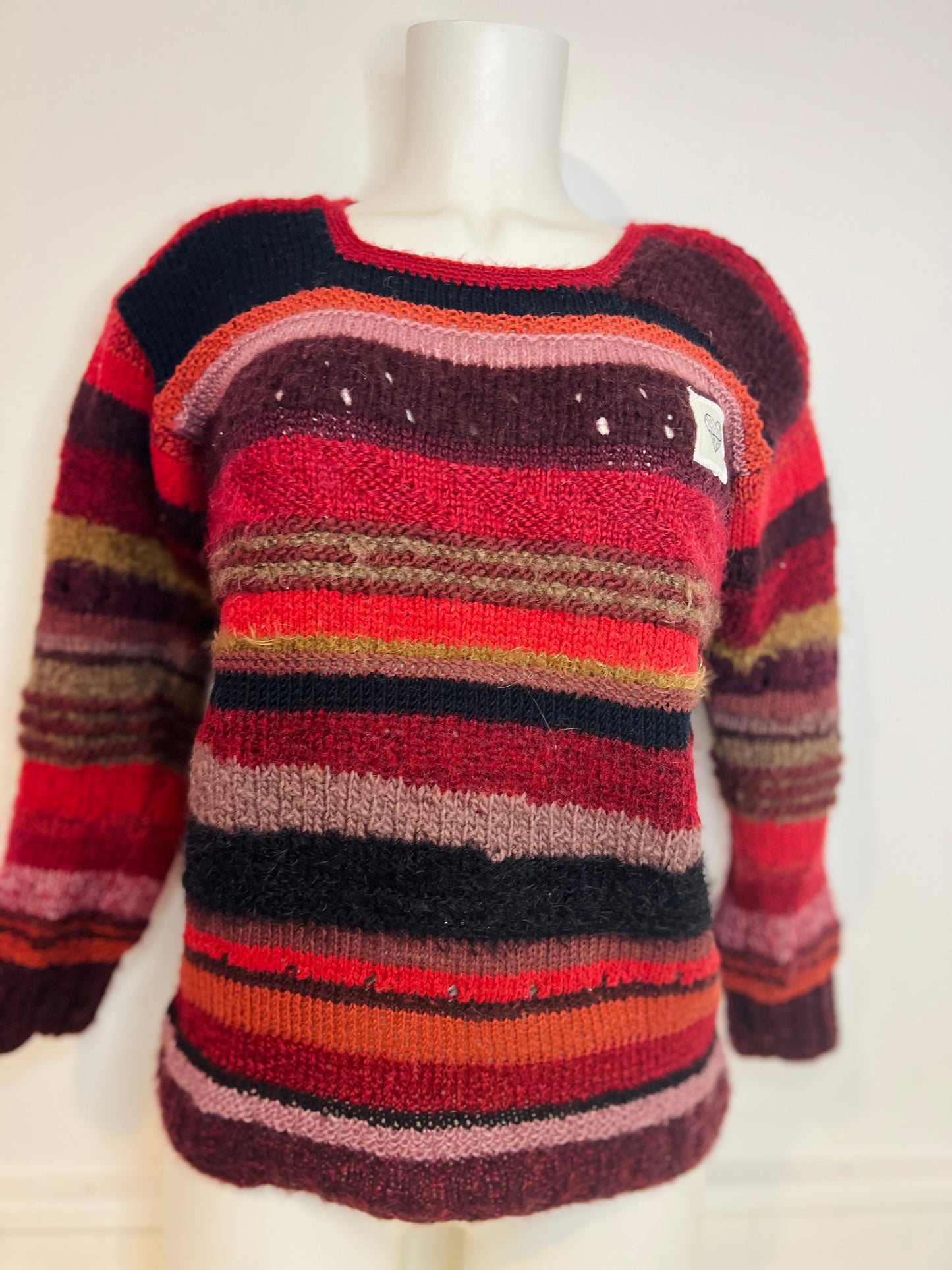 Pull marinière rouge