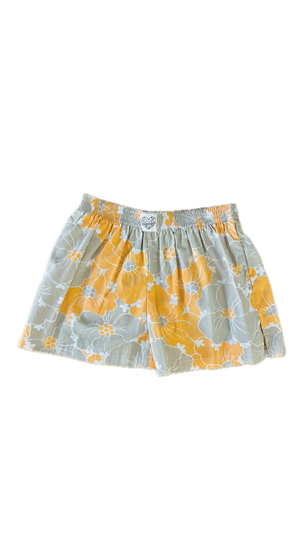Orange Floral Shorts