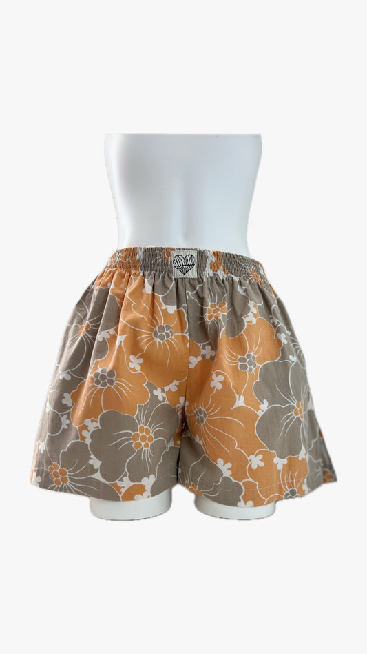 Orange Floral Shorts